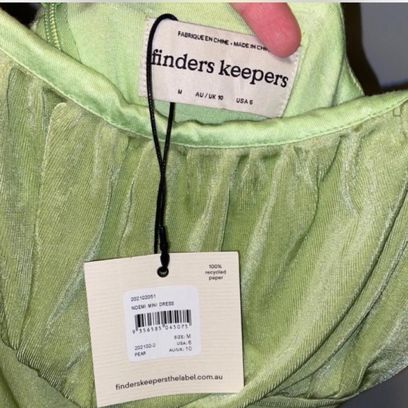 Finders Keepers green ruched velvet mini dress - Picture 2 of 3